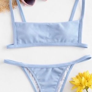 Baby Blue Ribbed Bikini